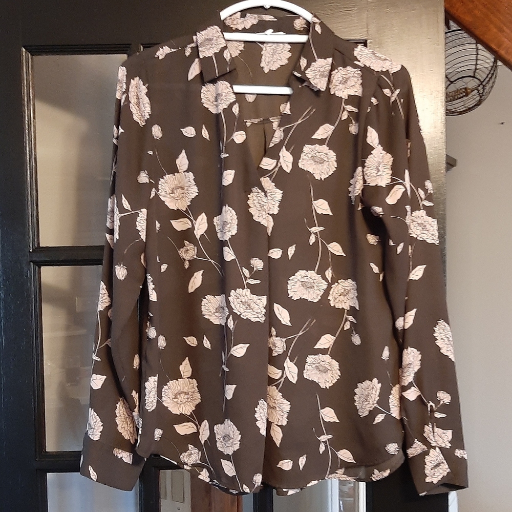 Womens V-neck dress shirt